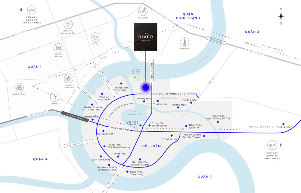 vị trí căn hộ the river thủ thiêm